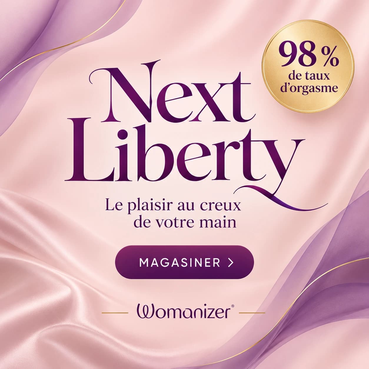 Next Liberty : le plaisir au creux de votre main. 98 % de taux d’orgasme. Magasiner.